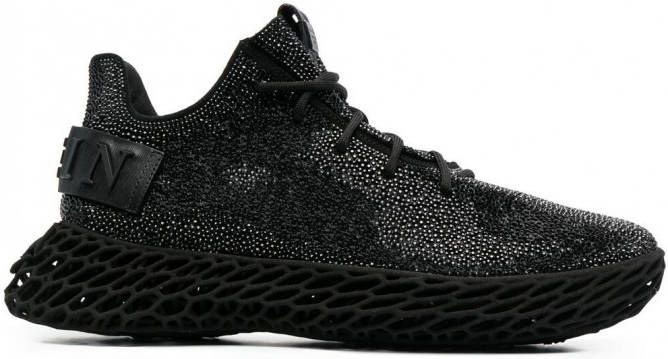 Philipp Plein Skeleton Caviar low-top sneakers Zwart