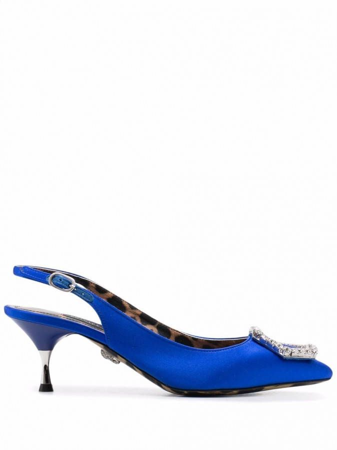 Philipp Plein Crystal Hexagon leren pumps Blauw