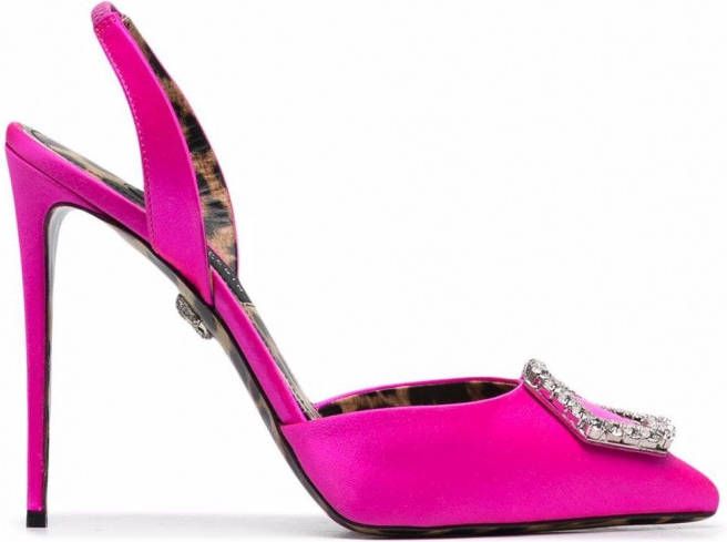 Philipp Plein Crystal Hexagon pumps met hoge hak Roze