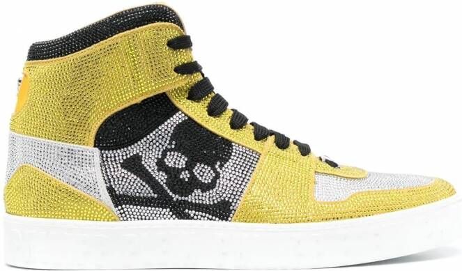 Philipp Plein Crystal Notorious high-top sneakers Geel