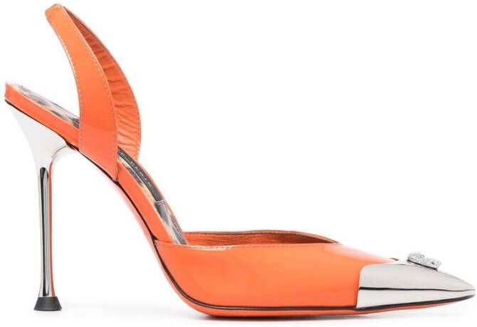 Philipp Plein Decollete leren pumps Oranje