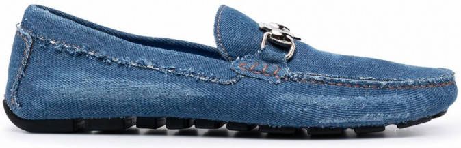 Philipp Plein Mocassins met logoplakkaat Blauw