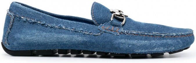 Philipp Plein Denim slip-on mocassins Blauw