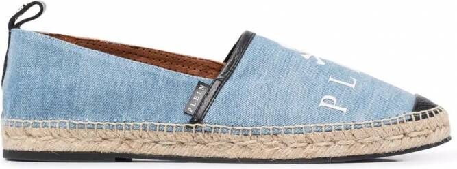 Philipp Plein Espadrilles met doodskop logo Blauw