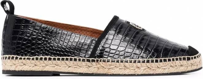 Philipp Plein Espadrilles met logo Zwart