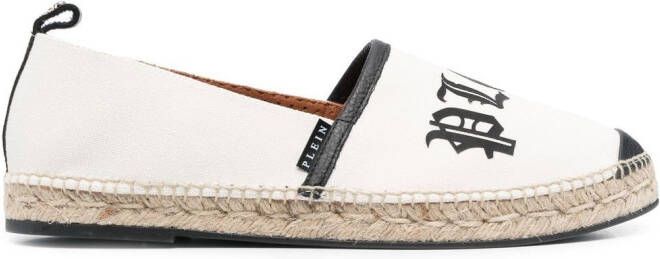 Philipp Plein Espadrilles met logoprint Wit