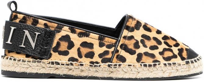 Philipp Plein Espadrilles met luipaardprint Bruin