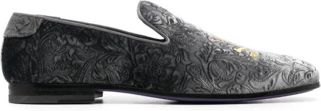 Philipp Plein Fluwelen loafers Grijs