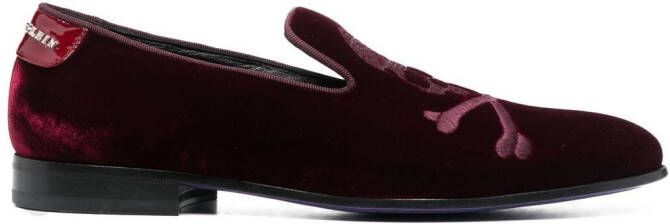 Philipp Plein Fluwelen loafers Rood