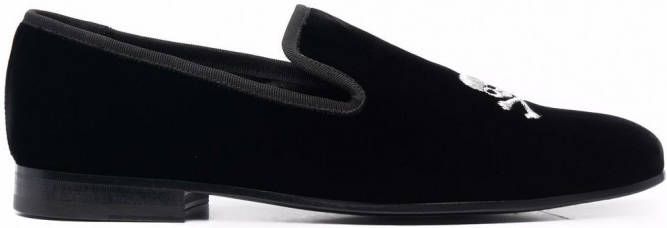 Philipp Plein Fluwelen loafers Zwart