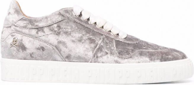 Philipp Plein Fluwelen sneakers Grijs