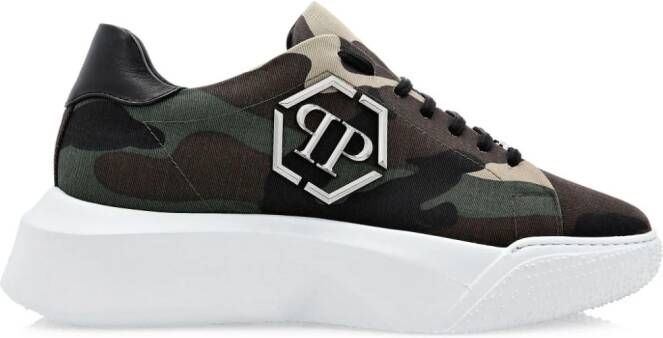 Philipp Plein Godzilla leren sneakers Groen