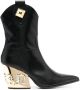 Philipp Plein Gothic Plein CowBoy enkellaarzen Zwart - Thumbnail 1