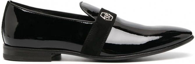 Philipp Plein Hexagon loafers met T-plakkaat Zwart