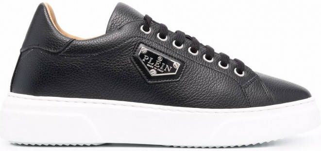 Philipp Plein Iconic Plein low top sneakers dames leer leer rubber 35 Zwart