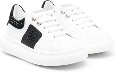 Philipp Plein Junior Sneakers met logopatch Wit