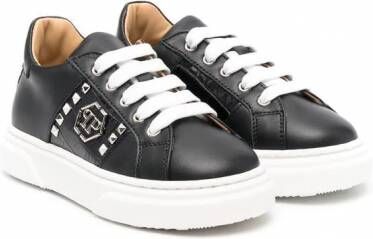 Philipp Plein Junior Sneakers met spikes Zwart