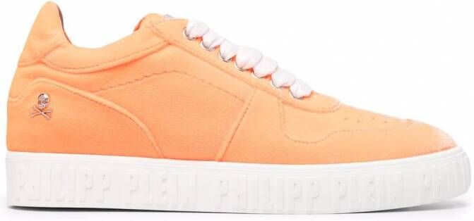 Philipp Plein King Power fluwelen sneakers Oranje