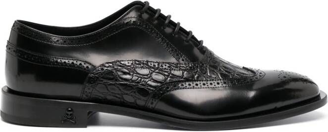 Philipp Plein Leren derby Oxford schoenen Zwart