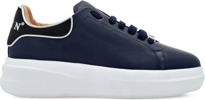 Philipp Plein Leren sneakers met plateauzool Blauw