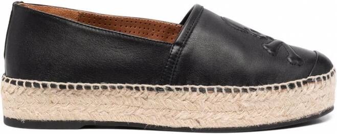 Philipp Plein Leren espadrilles Zwart