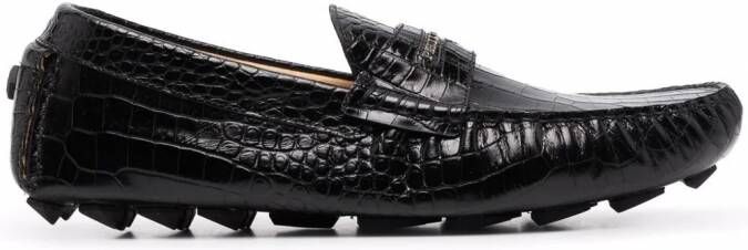 Philipp Plein Leren mocassins Zwart