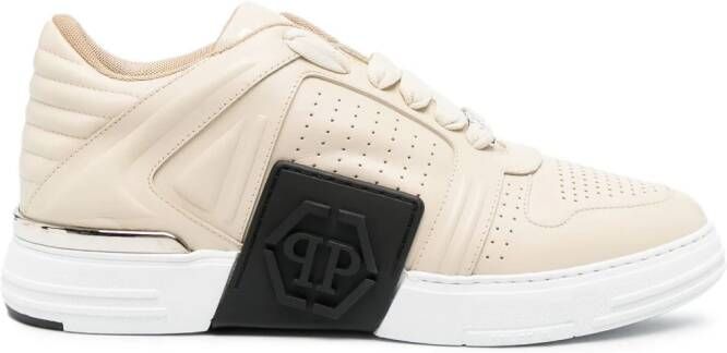 Philipp Plein Leren sneakers Beige