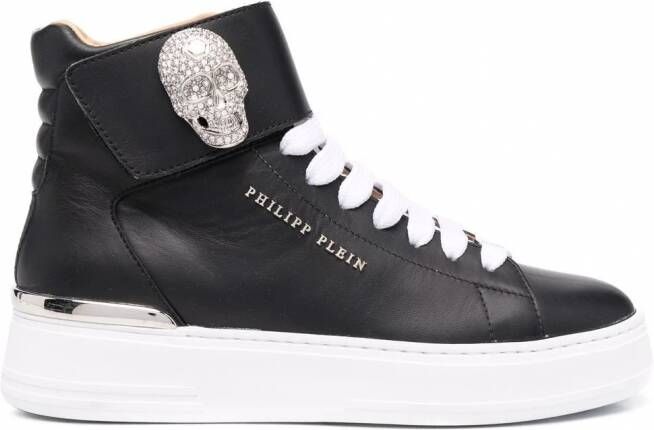 Philipp Plein Leren sneakers Zwart