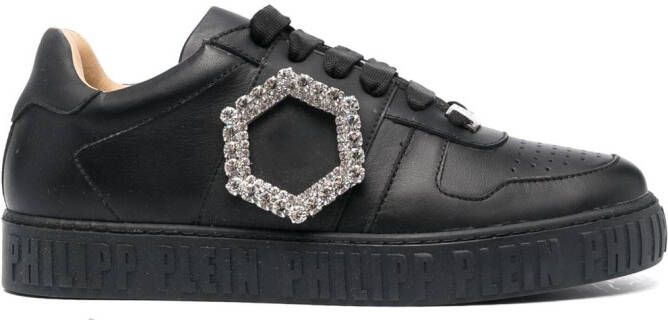 Philipp Plein Leren sneakers Zwart