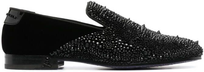 Philipp Plein Lewis loafers verfraaid met stras Zwart