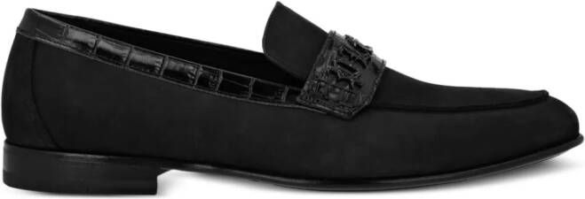 Philipp Plein Loafers met krokodillenleer-reliëf Zwart