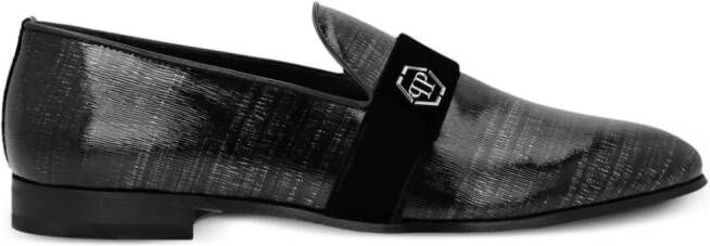 Philipp Plein Loafers met logoplakkaat Zwart