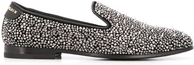 Philipp Plein Loafers met studs Zilver