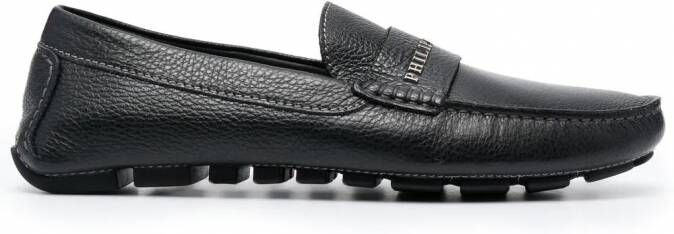 Philipp Plein Loafers met logo Zwart