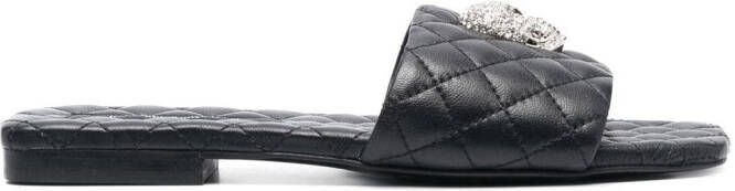 Philipp Plein Matelassé slippers Zwart