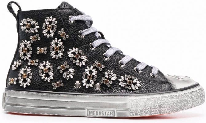 Philipp Plein Megastar sneakers verfraaid met kristal Zwart