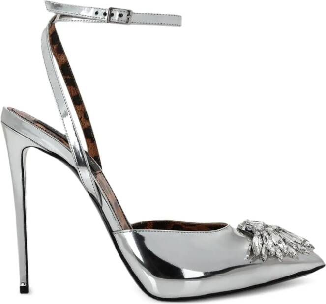 Philipp Plein Mirror pumps verfraaid met kristal Zilver