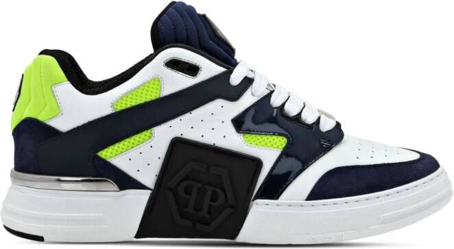 Philipp Plein Mix sneakers met logopatch Blauw