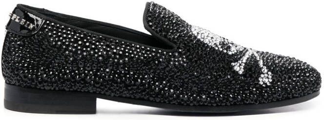 Philipp Plein Mocassins met doodskop Wit