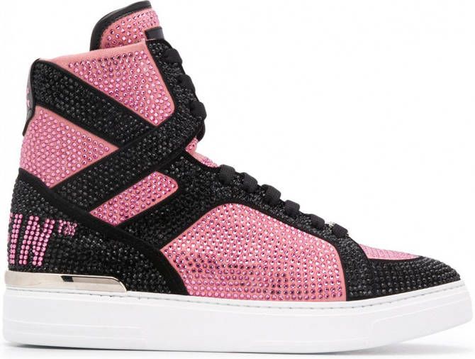 Philipp Plein Money Beast high-top sneakers Roze