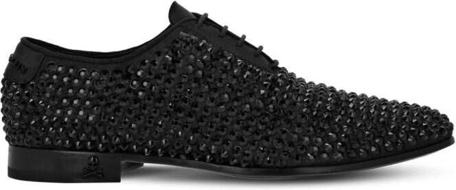 Philipp Plein Oxford schoenen verfraaid met kristallen Zwart