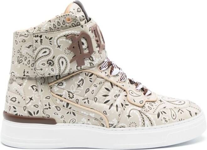 Philipp Plein Sneakers met paisley-print Beige