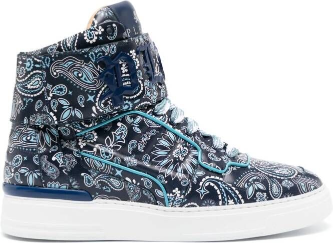 Philipp Plein Sneakers met paisley-print Blauw