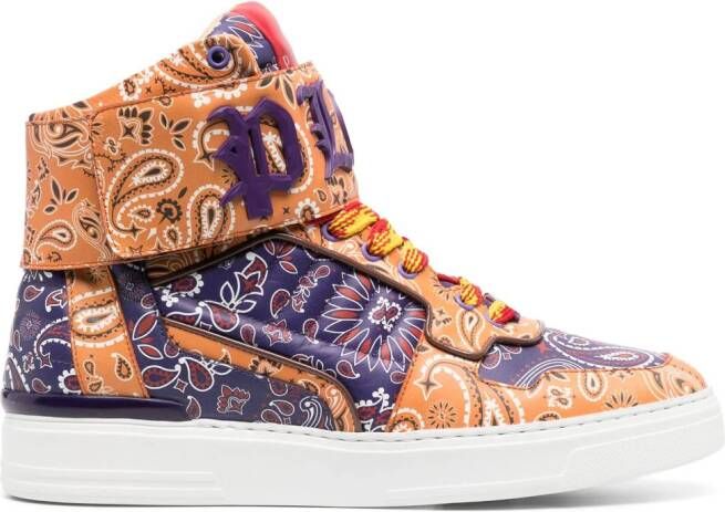 Philipp Plein Sneakers met paisley-print Oranje