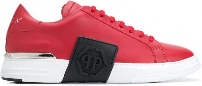 Philipp Plein Skull Heren Sneakers - Zwart/Rood in SneakerStad