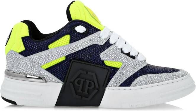 Philipp Plein Phantom Kick$ sneakers verfraaid met kristallen Blauw