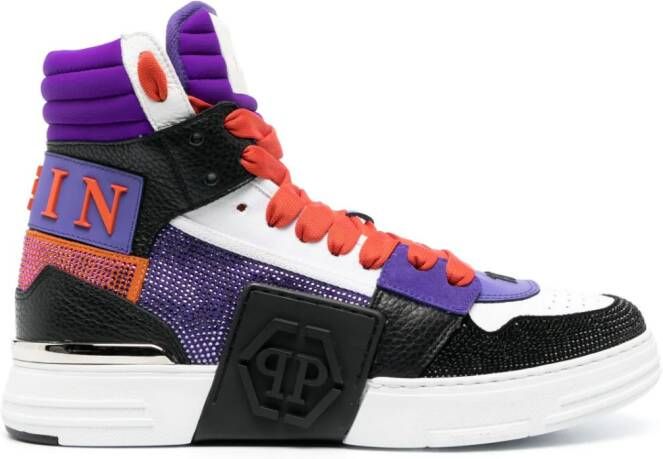 Philipp Plein Phantom Skull & Bones high-top sneakers Wit