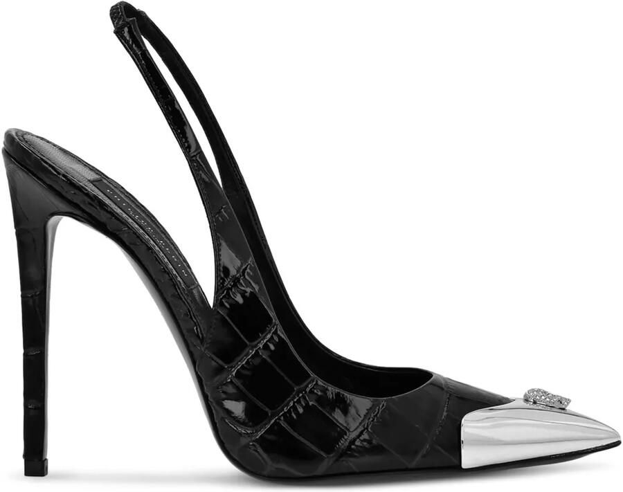 Philipp Plein 120 mm Crocco pumps Zwart