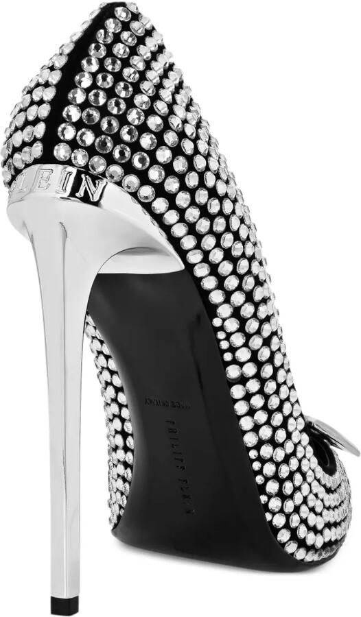 Philipp Plein 120 mm pumps verfraaid met stras Zwart - Foto 4