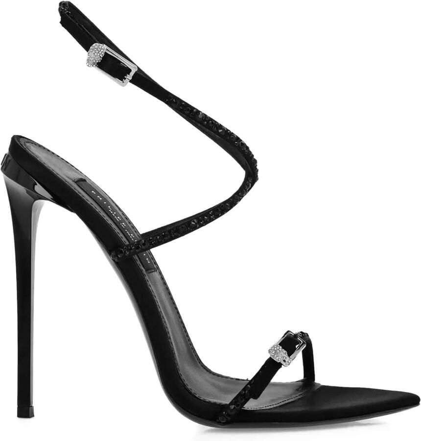 Philipp Plein 120 mm sandalen verfraaid met kristallen en gesp Zwart